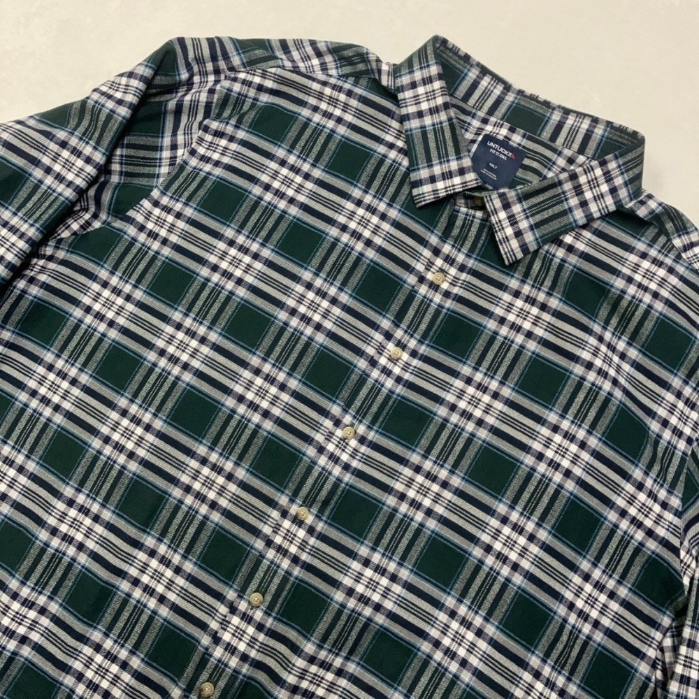 UNTUCKit Shirt Mens 4XLT Green Plaid Long Sleeve Button Up‎ Fit by DXL Plaid